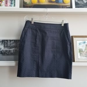 Ann Taylor Petite Polka dot Navy & White Skirt